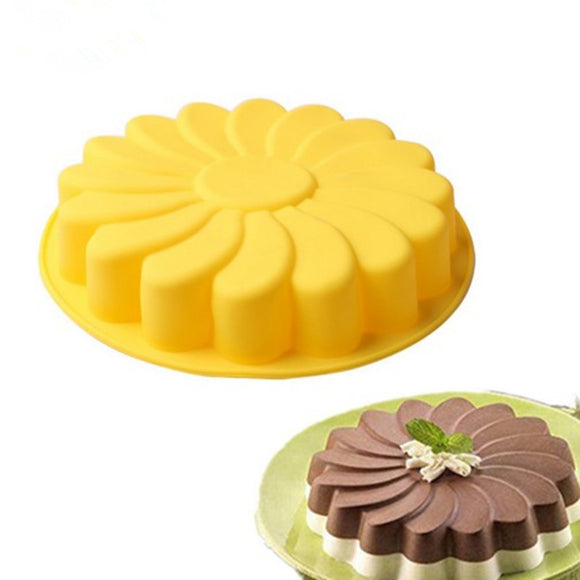DIY 3D Sunflower Form Silicone Mold Fondant Cake Baking Mold Cake Decorating Tools Color Random