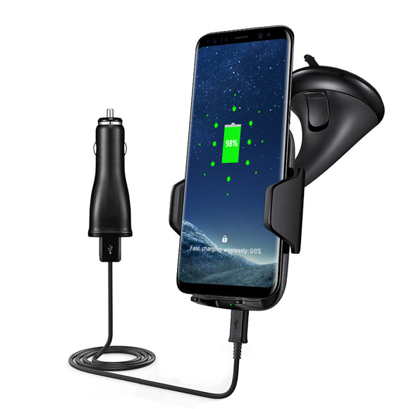 Qi Car Wireless Dashboard Air Vent Phone Charger Holder ABS Stand Mounts for Iphone X