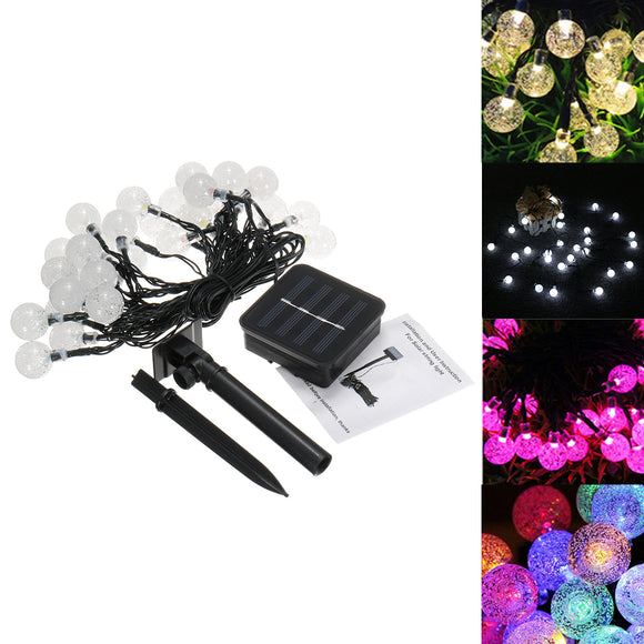 Solar Powered 6M 30LEDs Bubble Ball Waterproof Fairy String Lights For Garden Christmas Party