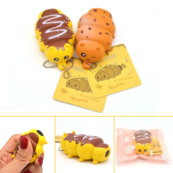 Squeeze Caterpillar 6cm Original Packaging Phone Bag Strap Fun Gift Stress Reliever Random Color