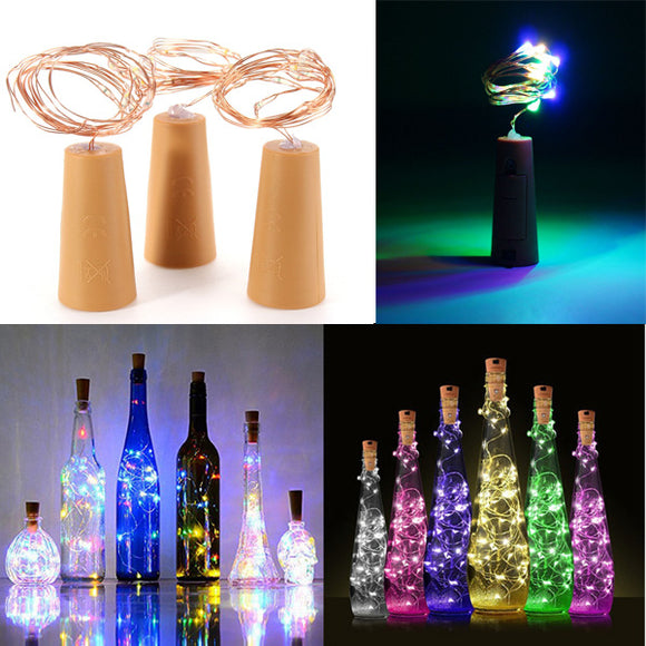 200CM Battery Powered Cork Copper Wire LED Wine Bottle HoliDay Light Lamp for Xmas Party