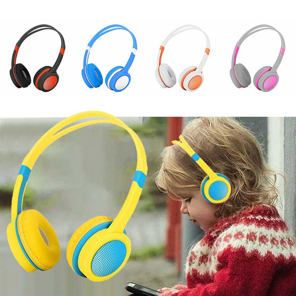 Bakeey Cute Kids Over Ear Stereo Wired Safely Headphones Adjustable Headband Computer Tablet Kid Baby Child Earphone for Net Class
