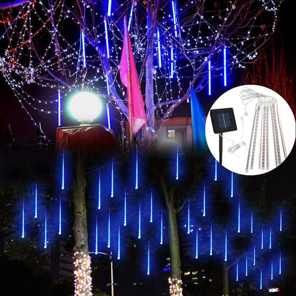 Solar Powered 30cm 8 Tube LED Meteor Shower Rain Garden Tree Outdooors HoliDay Light