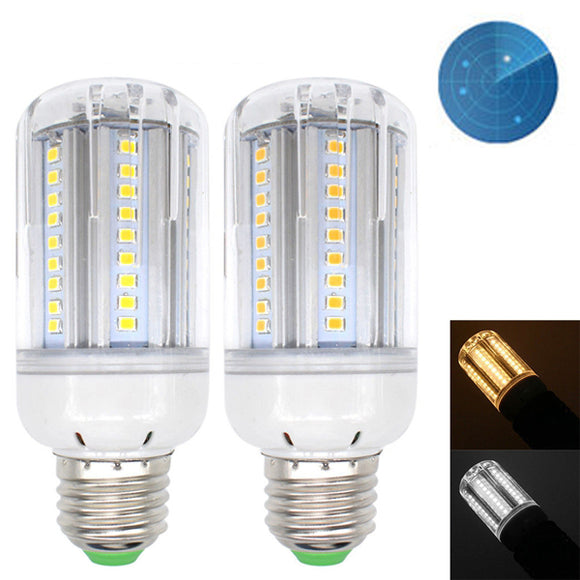 E27 15W 1050LM SMD2835 Pure White Warm White Radar Sensor Light Control LED Light Bulb AC85-265V