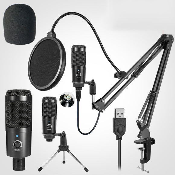 Bakeey K1 Condenser Microphone Suit USB Radio Recording KSong Gaming Live Streaming Broadcast Mic for Computer PC Laptop Tablet