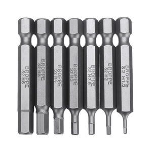 BROPPE 10Pcs Magnetic Hexagon Hex Screwdriver Bits H1.5/H2/H2.5/H3/H4/H5/H6 1/4 Inch Hex Shank Screwdriver Set For Bosch