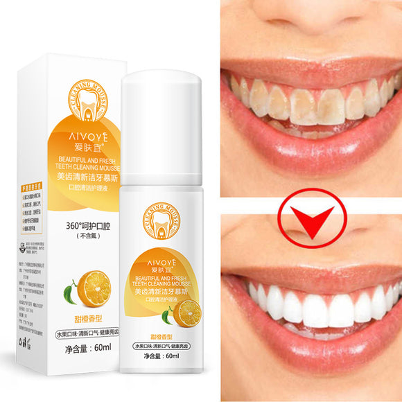 Teeth Whitening Cream Breath Foam Remove Black Yellow Smoke Tea Stains Portable Oral Freshener