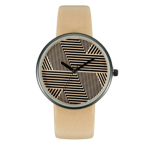 Fashion Unisex Watches Creative Round Dail Watches Leather Strap Couple Wrist Watches