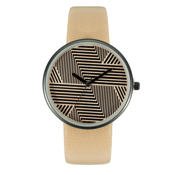 Fashion Unisex Watches Creative Round Dail Watches Leather Strap Couple Wrist Watches