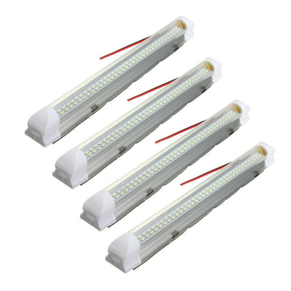 Universal Interior 34cm LED Light Strip Lamp White 4Pcs with ON/OFF Switch for Car Auto Caravan Bus