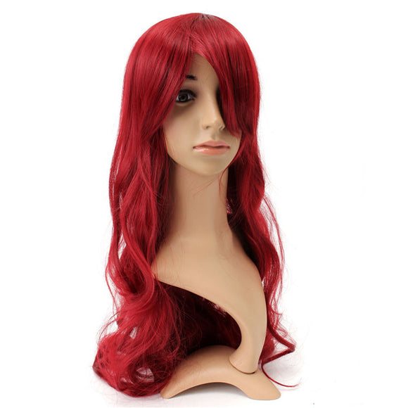 Charming Red High-temperature Fiber Full Long Wavy Hair Wig Cosplay Party Wigs