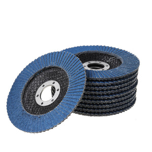 10pcs 4.5 Inch 40-120 Grit Sanding Flap Discs Frosted Sheet Blue Sand 115 Type Louvre Polishing Wheel