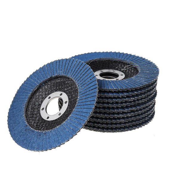 10pcs 4.5 Inch 40-120 Grit Sanding Flap Discs Frosted Sheet Blue Sand 115 Type Louvre Polishing Wheel