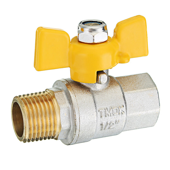 TMOK 1/2 Brass Gas Ball Valves G Thread Male x Female for Fuel Gas