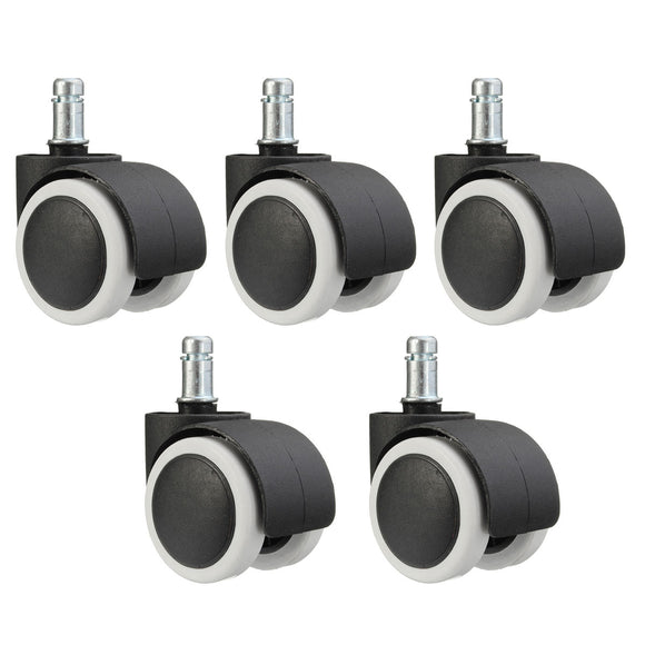 5pcs Heavy Duty Furniture Castor Wheels Threaded White Swivel Casters  Trolley