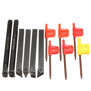 6Pcs 10mm Shank Lathe Indexable Boring Bar Turning Tool Holder Set