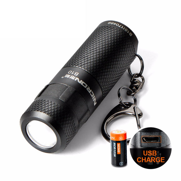 Nicron B10 XP-E2 R3 200LM 5Modes Dimming USB Rechargeable Mini Keychain EDC LED Flashlight