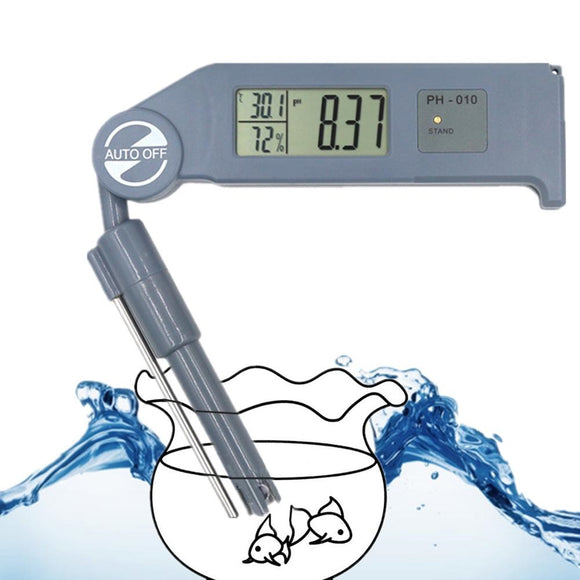 PH-010 Folding LCD Digital PH Meter Humidity PH Analyzer Water Quality Tester for Aquarium Pools Hydroponics