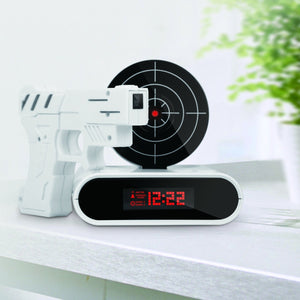Honana HC-100 Target 12hr Time Display Recordable Gun Alarm Clock  Infrared Target Realistic Sound E