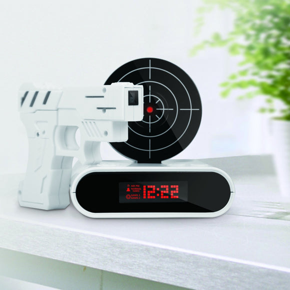 Honana HC-100 Target 12hr Time Display Recordable Gun Alarm Clock  Infrared Target Realistic Sound E