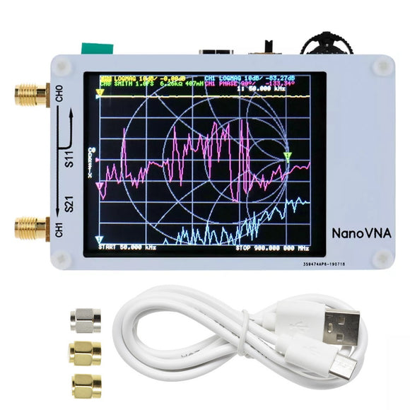Original NanoVNA Vector Network Analyzer HF VHF UHF Antenna Analyzer Standing Wave Frequency Range 50KHz -900MHz Touch Screen