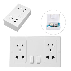 Imitation Double Plug Socket Wall Safe Hidden Electric Board Storage Tool Box