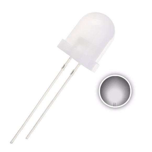 50pcs 10mm Frosted Emitting White Diffused Round 2 Pin LED Diode Lamp 3V 20mA Electronics Components