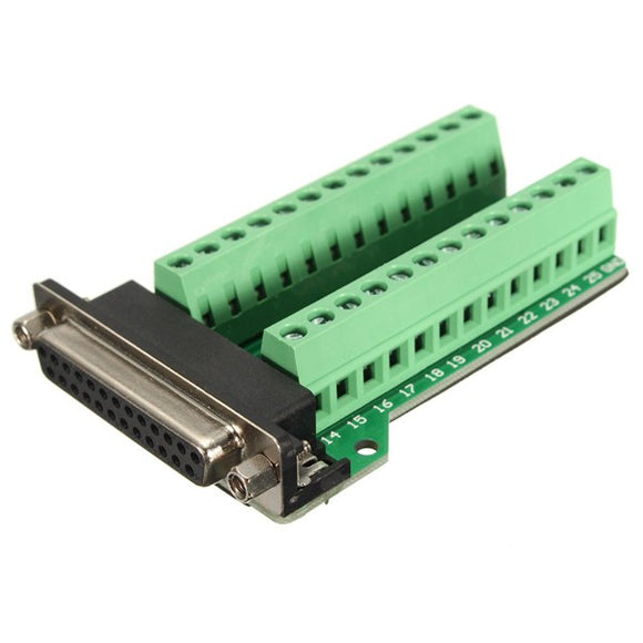 DB25 25-pin Female Adapter RS-232 Serial Port Interface Breakout Board Connector