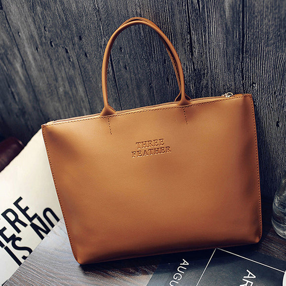 Simple Pure Color Retro PU Handbags  For Women