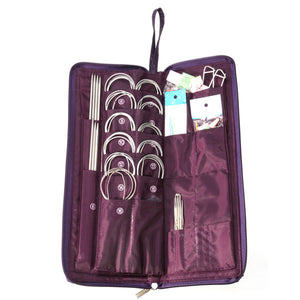 104pcs Steel Knitting Needles Circular Needles Crochet Hook Kit Set Sweater Hat Weave Stitches