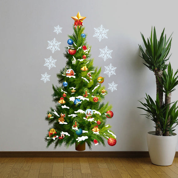 Miico 3D Creative PVC Christmas Tree Wall Stickers Home Decor Sticker