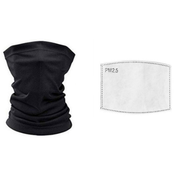 Kids Black Head Face Neck Gaiter Tube Bandana Scarf Cover  Carbon Filters For Motorcycle Racing Outdoor Sports