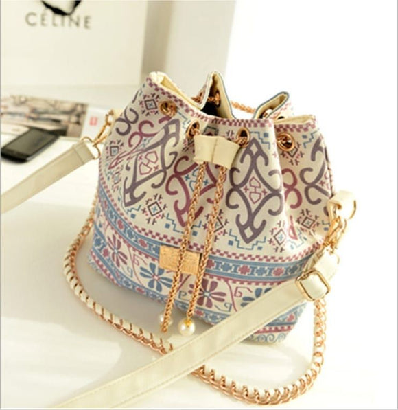 Women Fashion Stylish Canvas Bucket Bag Shoulder Bag Crossbody Bag