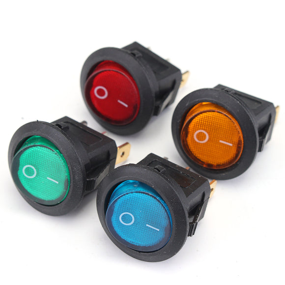 20pcs LED Dot Light 12V Motorcycle Car Boat Auto Round ON/OFF Rocker Toggle SPST Switch