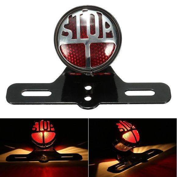 Motorcycle Rear Tail Brake Stop Light License Plate Bracket Universal