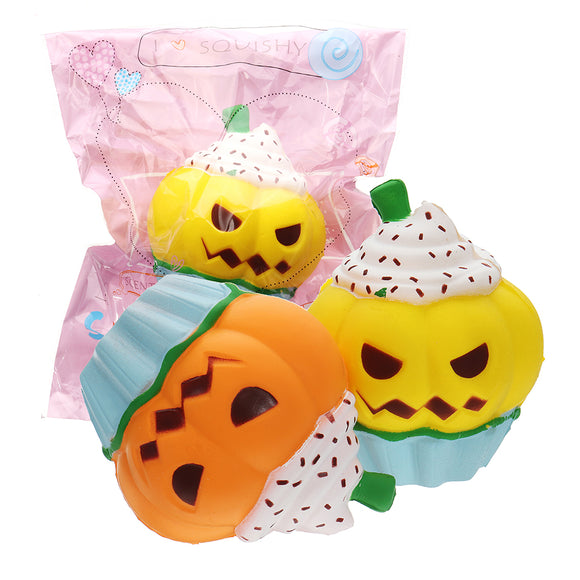 Halloween Pumpkin Ice Cream Squishy 13*10CM Slow Rising Soft Toy Gift Collection With Packaging