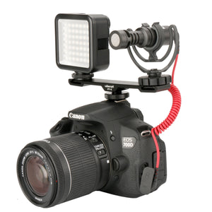 Ulanzi PT-2 Dual Cold Shoe Flash Photography 1/4 Thread Bracket Plate for Microphone Flash Light