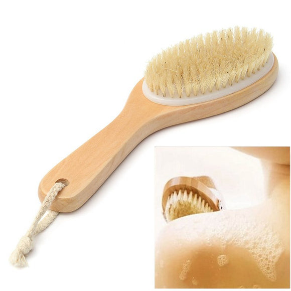 Natural Bristle Full Body Massage Dry Skin Exfoliation Bath Brush Detox Fight Cellulite Tool