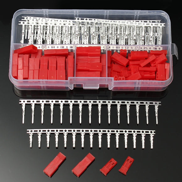 Excellway TC13 300Pcs 2Pin Female/Male Red Plug Housing Crimp Terminals