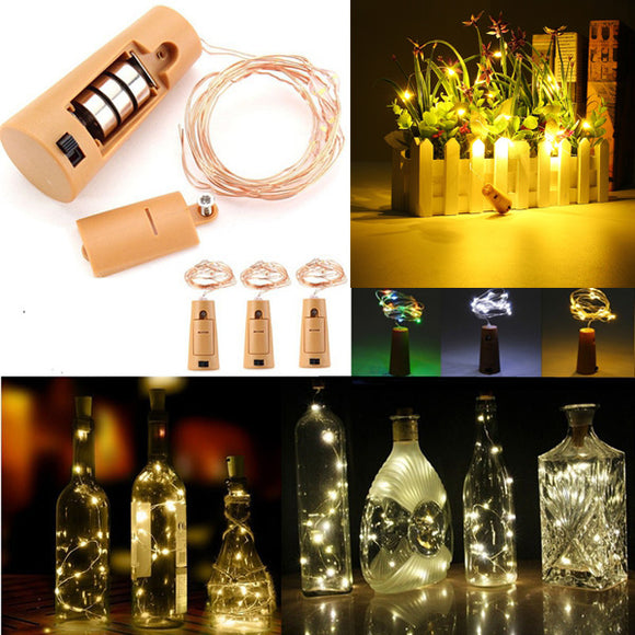Battery Powered 150CM Outdoor LED Cork Shaped Starry Light Wine Bottle Holiday Lamp for Xmas