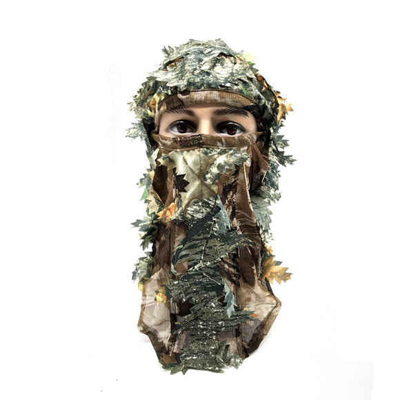 Camouflage 3D Mask Tree Face Hood Hunting Head Army Military Sniper
