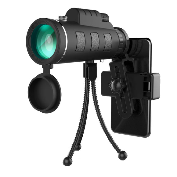 12X50 Monocular HD BAK4  Bird Watching Telescope With Tripod Phone Holder Clip Outdoor Camping