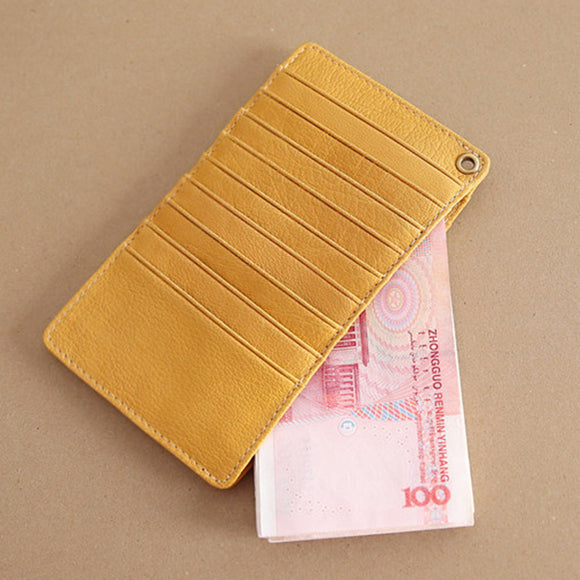 Genuine Leather Women Men Vintage Multiple Card Holder 20 Card Slot