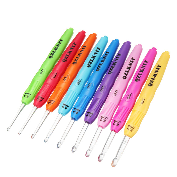 LED Crochet Hook Set Light Up Knitting Needles Weave Sewing Tool One Pace
