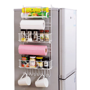 Over Door Freezer Storage Rack Kitchen Pantry Spice Organizers Shelf Space Saver Baskets