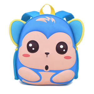 Waterproof 3D Animals Kids Bags Cartoon Monkey Kindergarten Baby Backpack School Bag