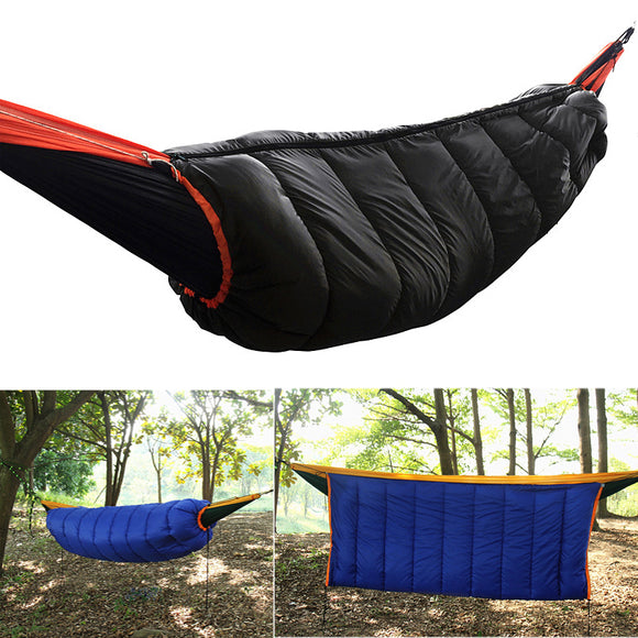 2 In 1 Outdoor Windproof Hammock Sleeping Bag Enveloped Cotton Warm Hanging Swing Bed
