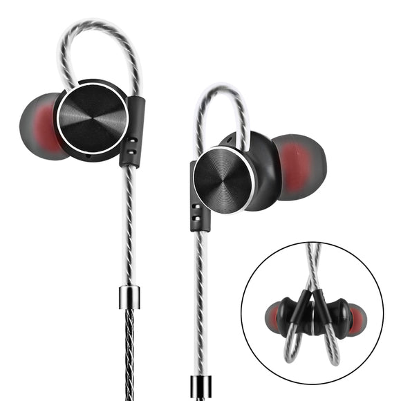 HIFI Metal Magnetic Adsorption Earphone 3.5mm Wired Control Bass Stereo Headphone with Mic