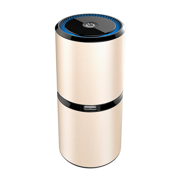 Figo3 DC5V Car Air Purifier Negative Ions Air Cleaner PM2.5 Smoke Eliminator with Dual USB Charging