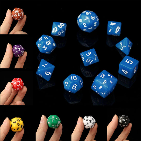 10pc/Set D4-D30 Multi-sided Dices TRPG Games Gaming Dices 8Color